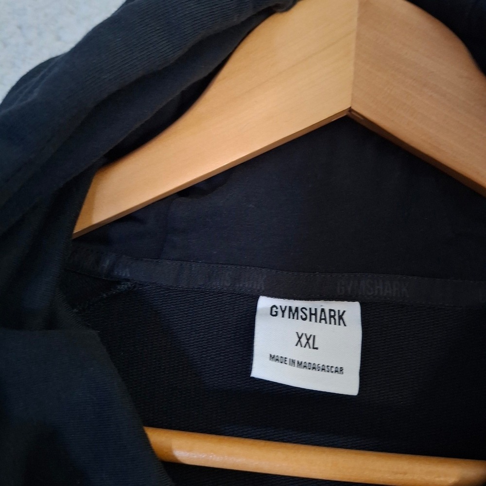 Gymshark Mens XXL Black Full Zip Hoodie Athletic Training Sweatshirt A1A1H - Picture 4 of 8